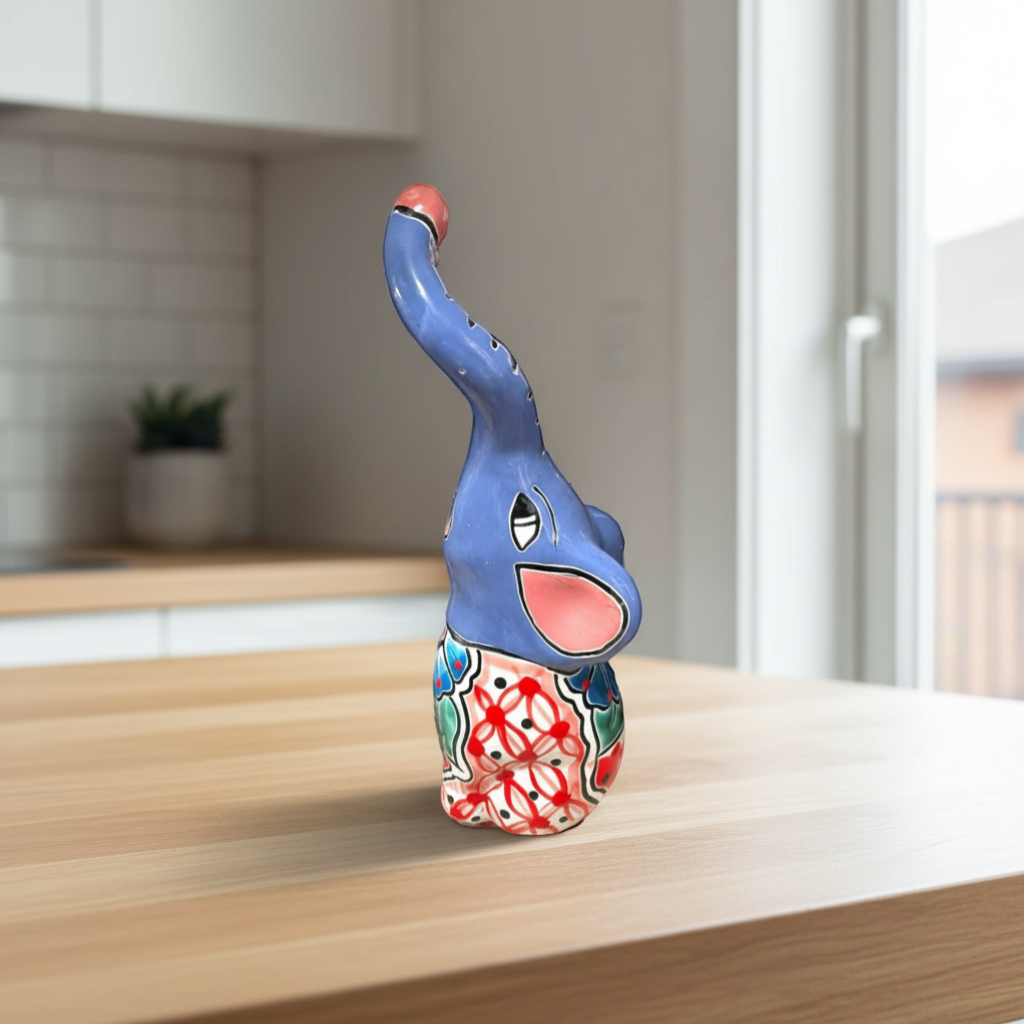 Talavera Elephant Statue | Colorful Hand-Painted Art