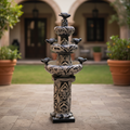 Talavera Blue & White Fountain | Mexican Ceramic Water Feature