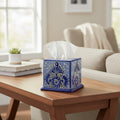 Blue & White Talavera Tissue Box Cover | Vibrant Mexican Decor