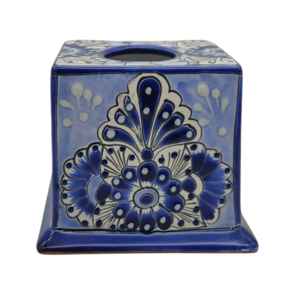 Blue & White Talavera Tissue Box Cover | Vibrant Mexican Decor