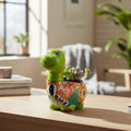 Talavera Brachiosaurus Planter | Colorful Dinosaur Pot
