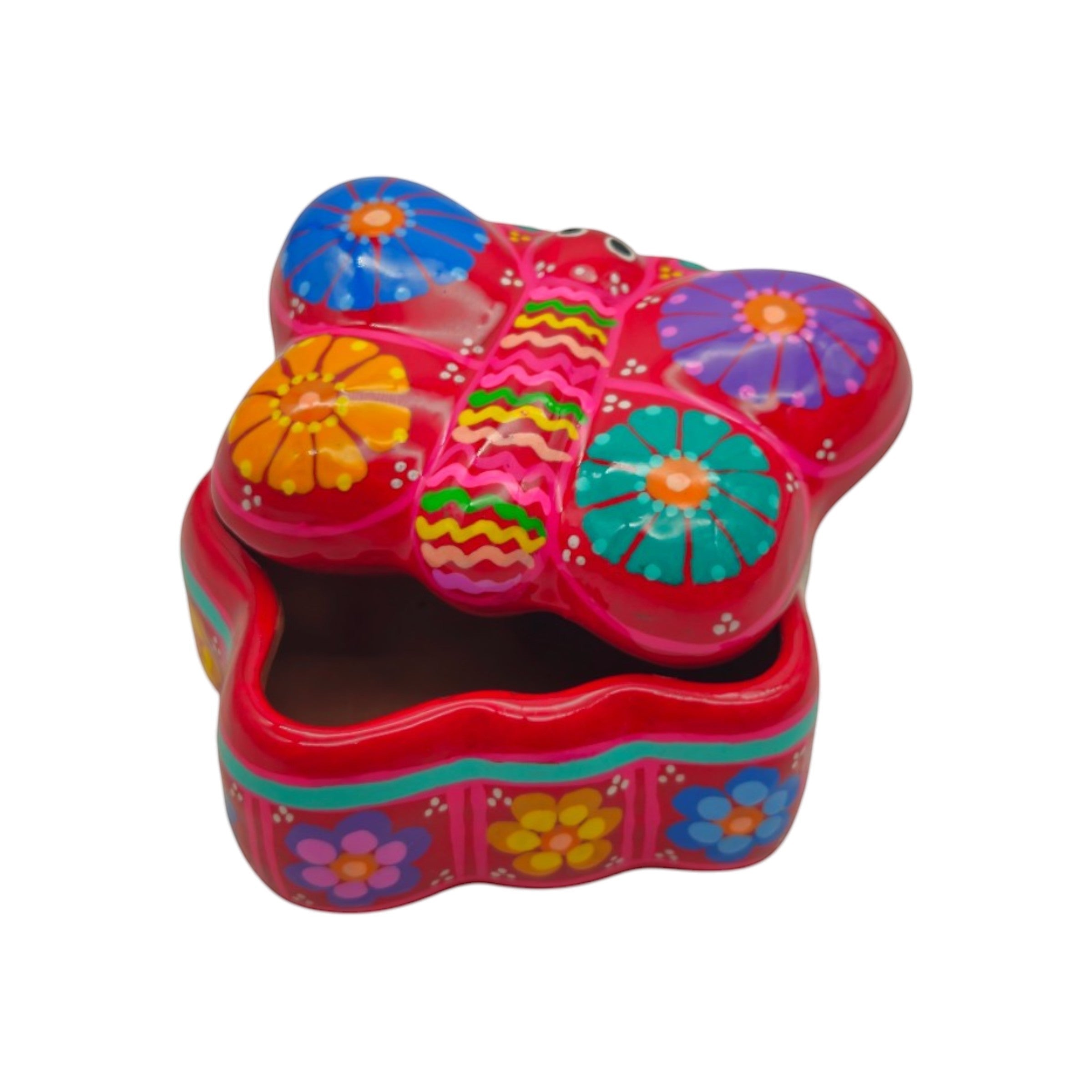 Guerrero Butterfly Jewelry Box | Mexican Ceramic Earring Holder