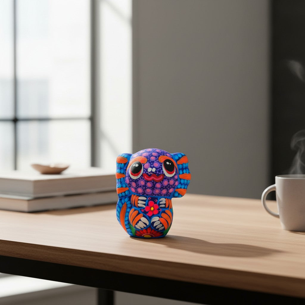 Alebrije Axolotl Figurine | Hand-Painted Mexican Folk Art