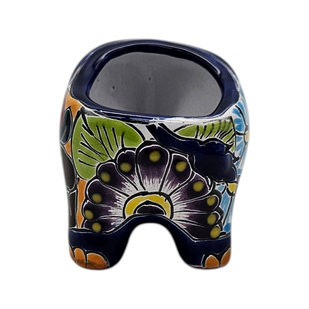 Talavera Elephant Planter | Colorful Hand-Painted Ceramic Animal Pot