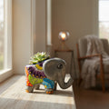 Talavera Elephant Planter | Colorful Hand-Painted Ceramic Animal Pot