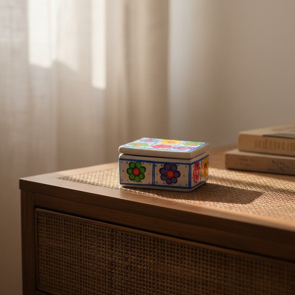 Guerrero Jewelry Box | Mexican Ceramic Earring Holder