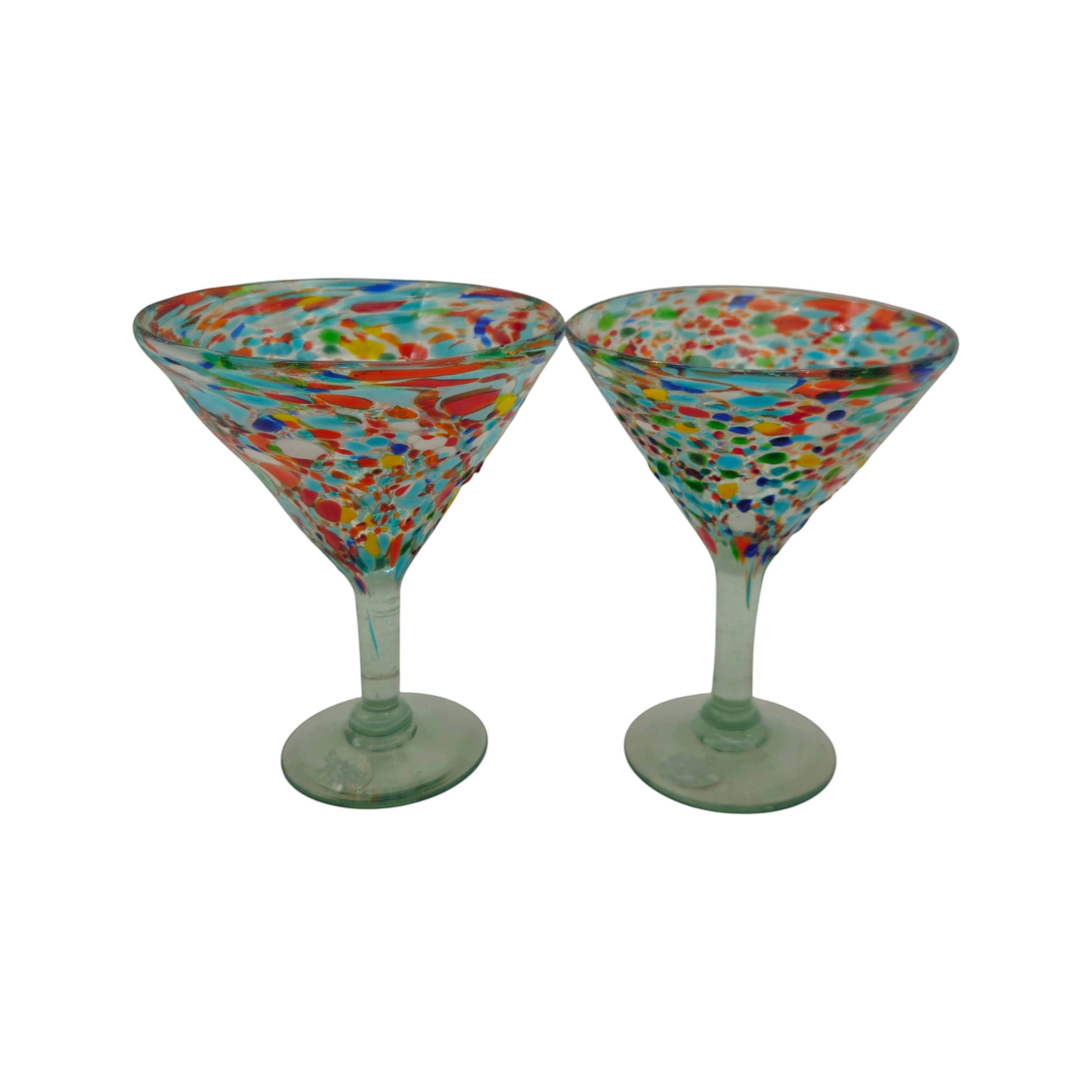 Confetti Pebbled Martini Glass | Hand-Blown Mexican Barware