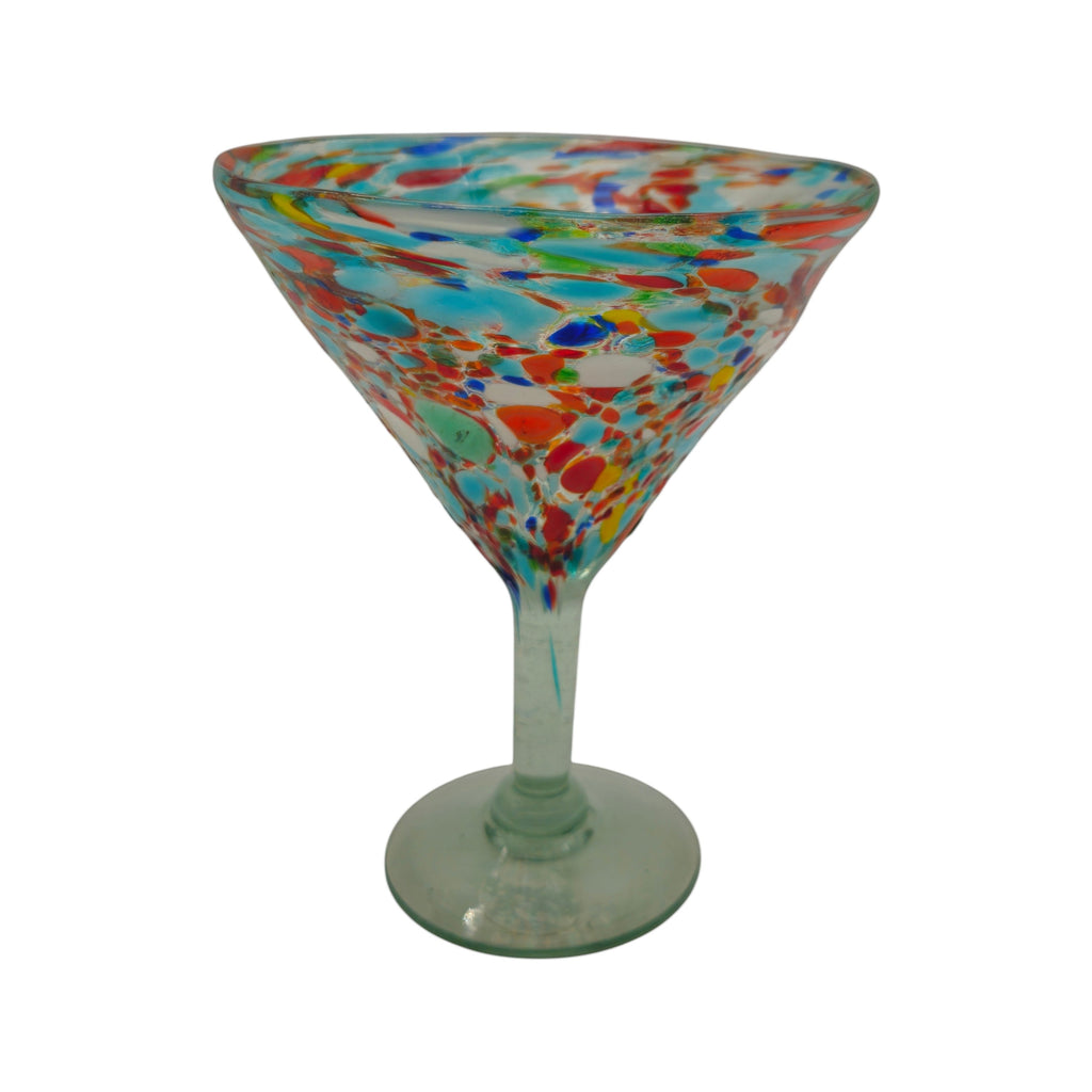 Confetti Pebbled Martini Glass | Hand-Blown Mexican Barware