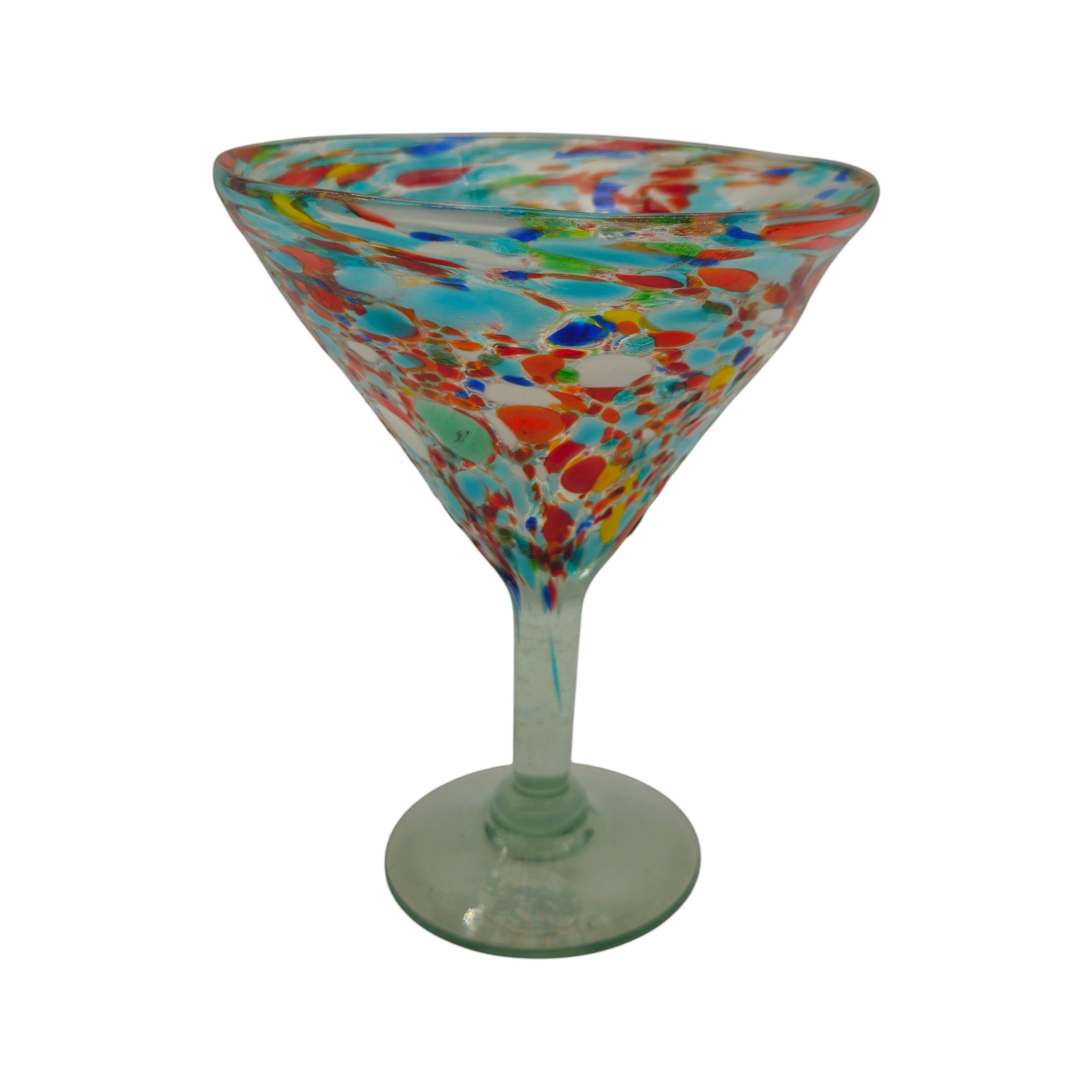 Confetti Pebbled Martini Glass | Hand-Blown Mexican Barware