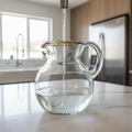 Mexican Hand-Blown Glass Pitcher | Confetti Rim