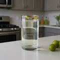 Hand-Blown Colorful Tumbler Glass | Confetti Rim