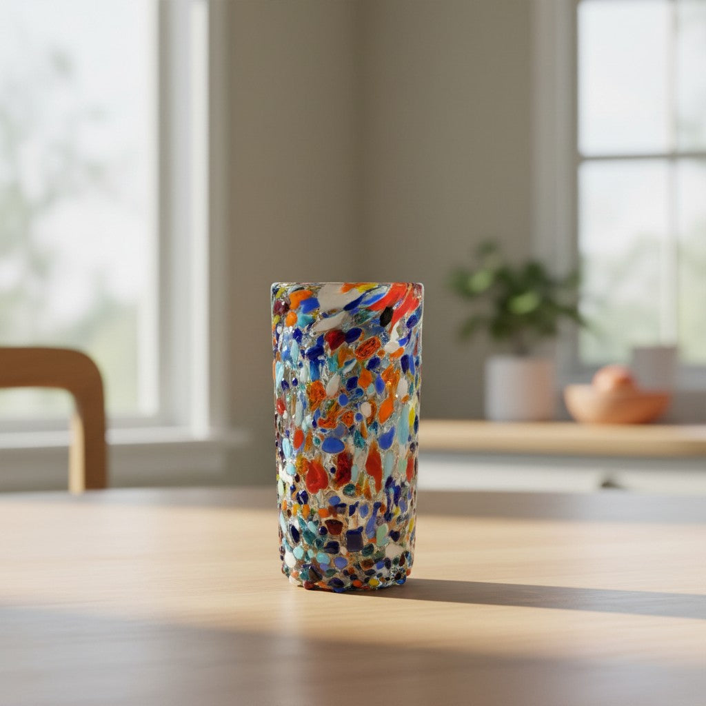 Hand-Blown Double Shot Glass | Mexican Confetti Glassware