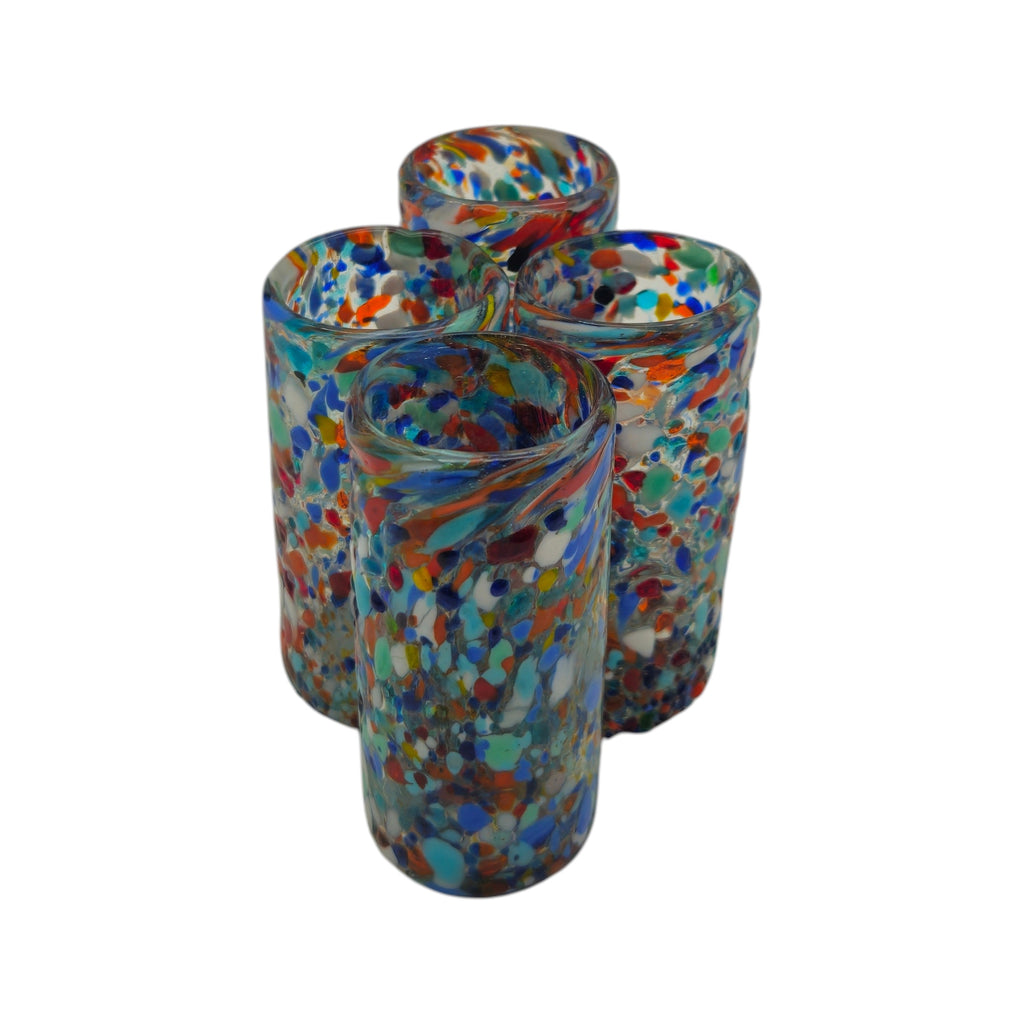 Hand-Blown Double Shot Glass | Mexican Confetti Glassware