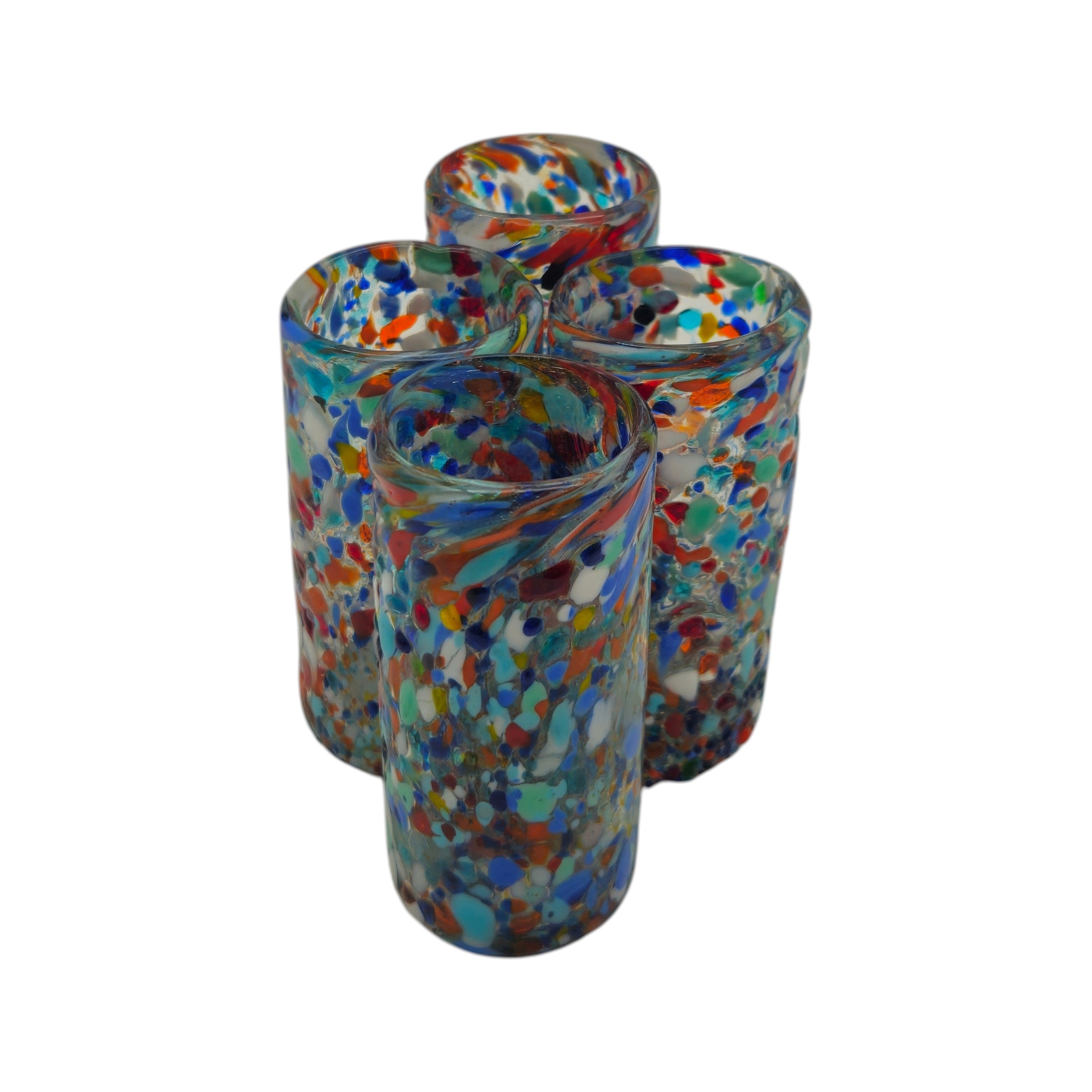 Hand-Blown Double Shot Glass | Mexican Confetti Glassware