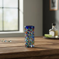 Confetti Double Shot Glass | Hand-Blown Mexican Blue Rim
