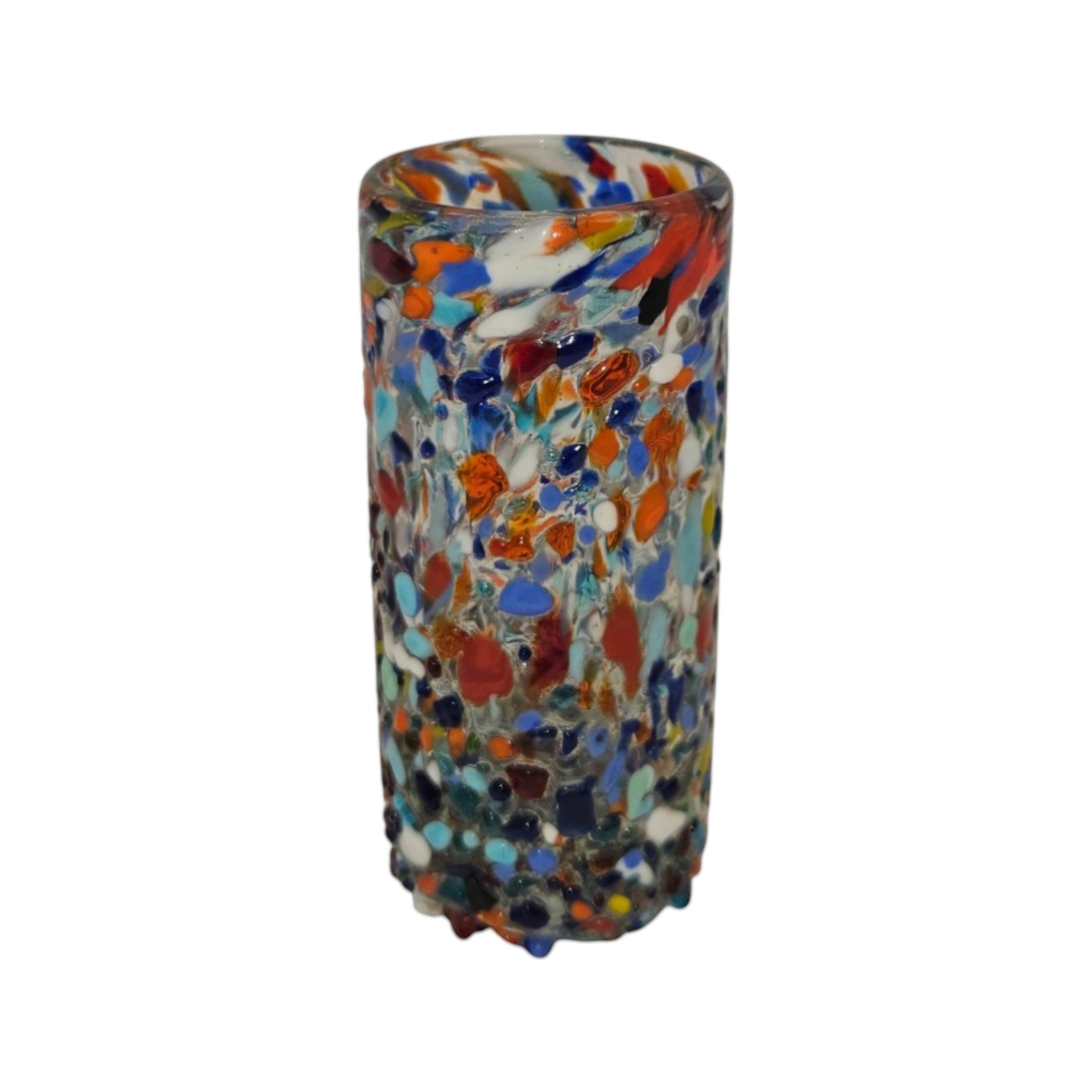 Hand-Blown Double Shot Glass | Mexican Confetti Glassware