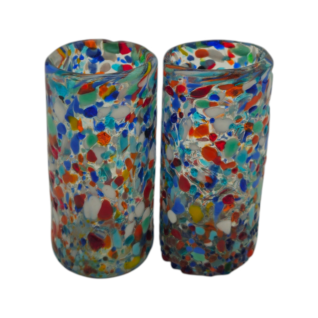 Hand-Blown Double Shot Glass | Mexican Confetti Glassware