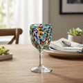 Mexican Confetti Rock Wine Glass | Hand-Blown Confetti Design