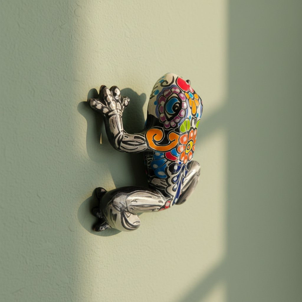 Talavera Frog Figurine | Day of the Dead Wall Art