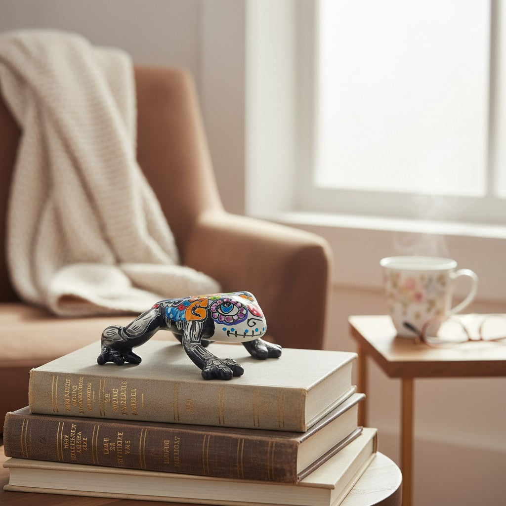 Talavera Frog Figurine | Day of the Dead Wall Art
