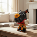 Talavera Dog with Bone | Hand-Painted Ceramic Canine Decor