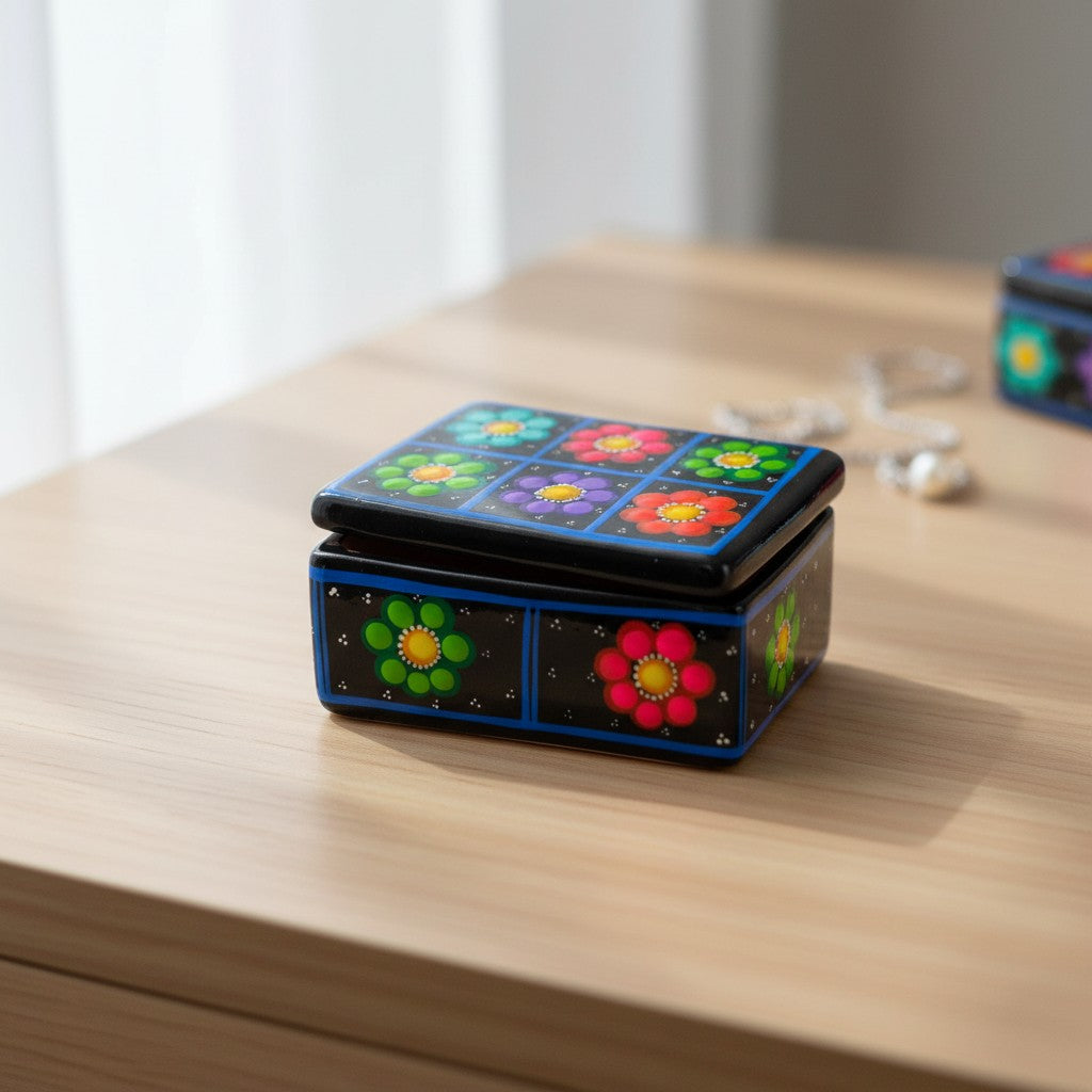 Guerrero Jewelry Box | Mexican Ceramic Earring Holder