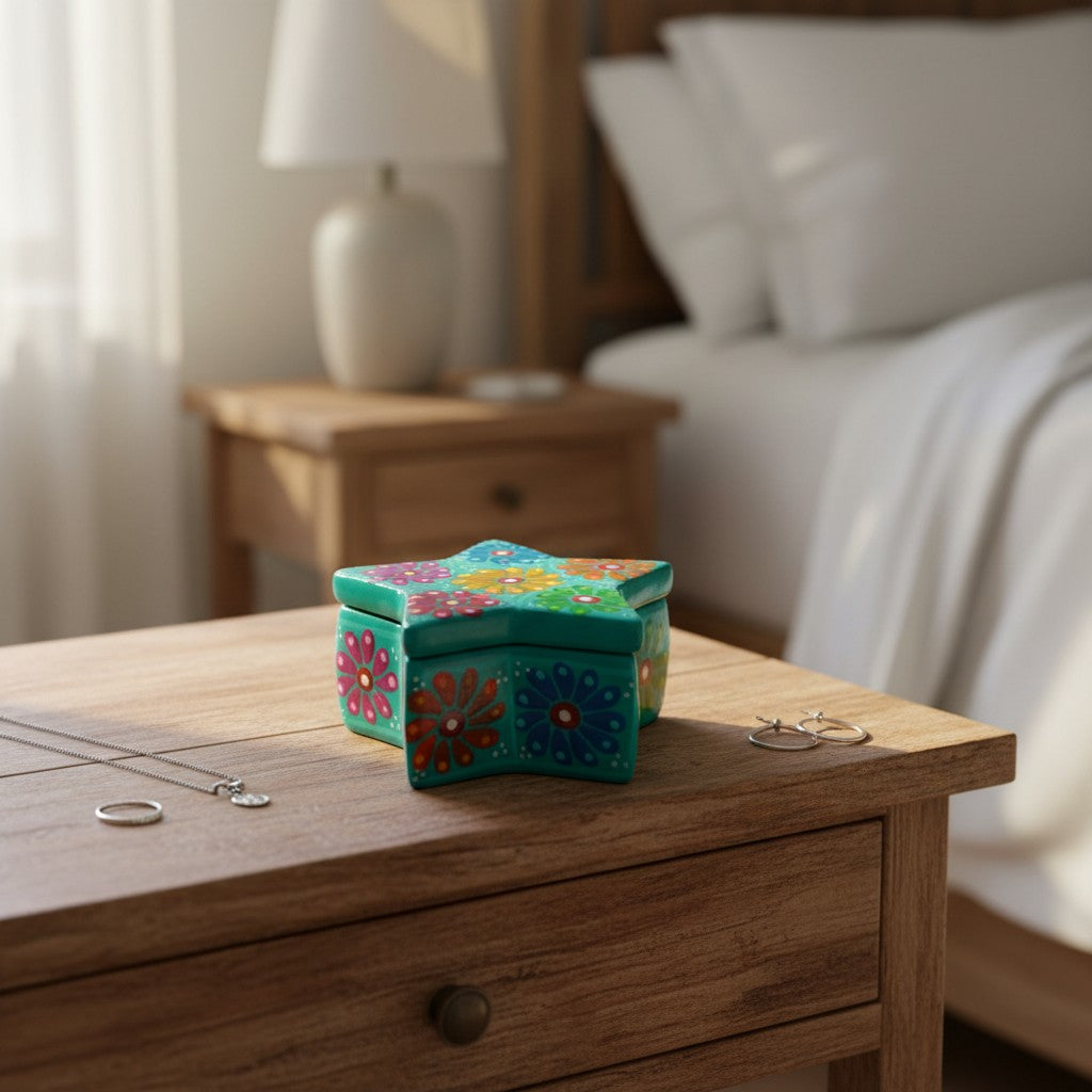 Guerrero Star Jewelry Box | Mexican Ceramic Art