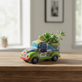 Hand-Painted Talavera Car Planter | Colorful Ceramic Car Statue