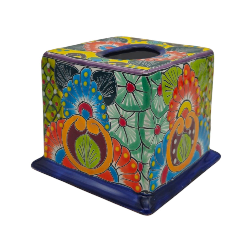 Talavera Tissue Box Cover | Colorful Hand-Painted Bathroom Decor