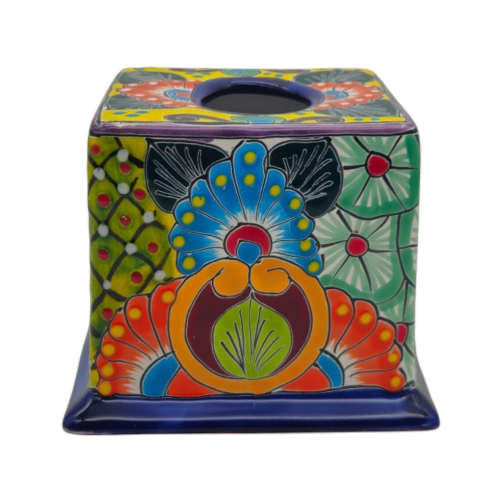Talavera Tissue Box Cover | Colorful Hand-Painted Bathroom Decor