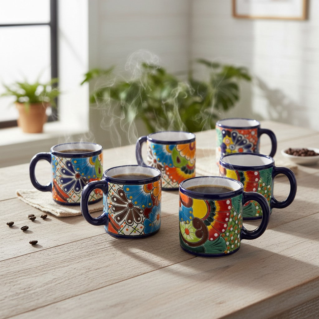 Talavera Coffee Mug | Hand-Painted Floral Design