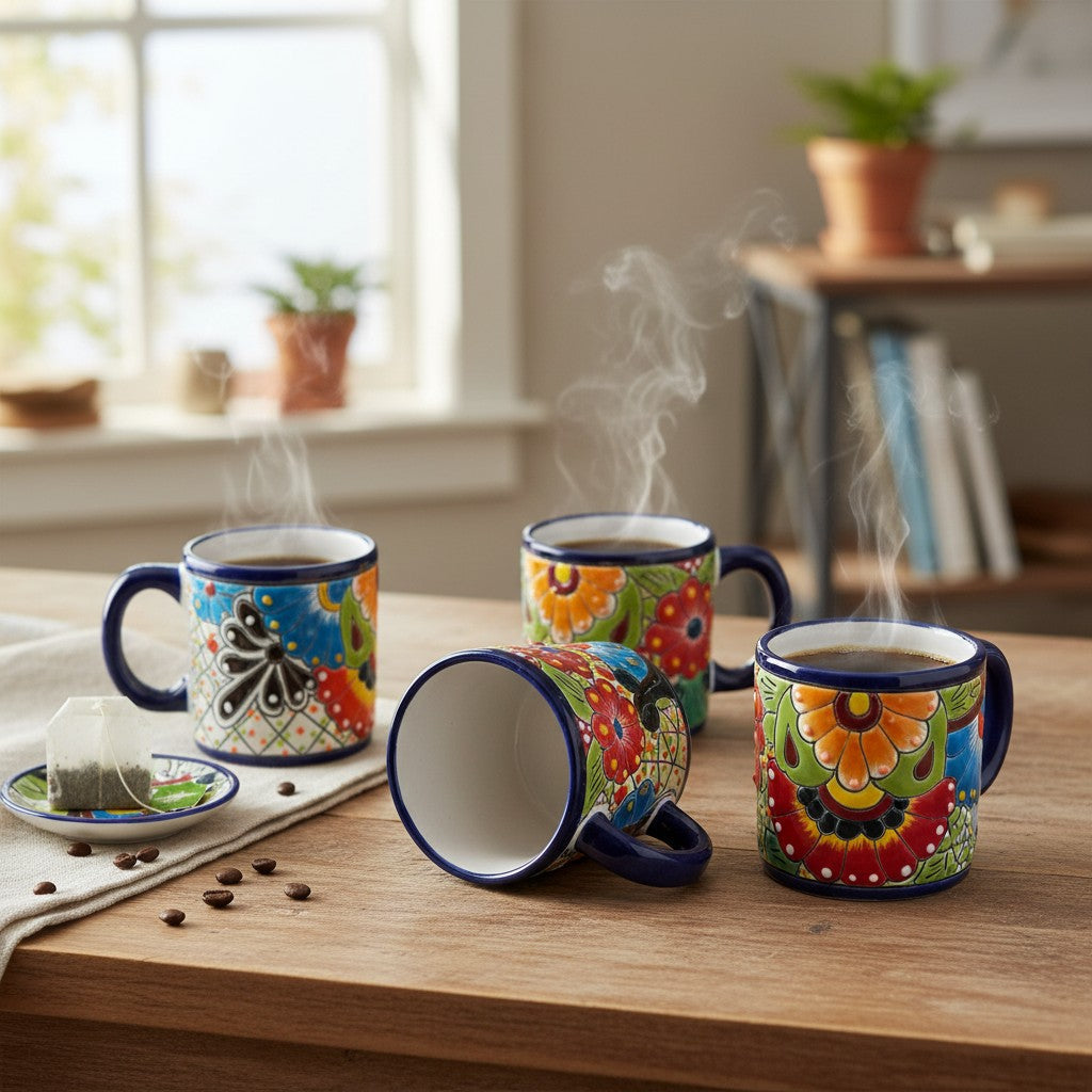 Talavera Coffee Mug | Hand-Painted Floral Design