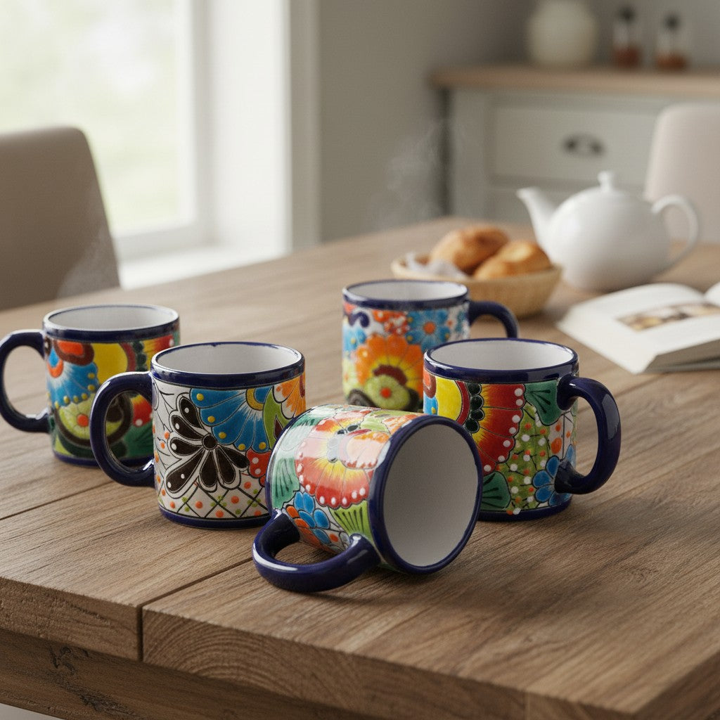 Talavera Coffee Mug | Hand-Painted Floral Design