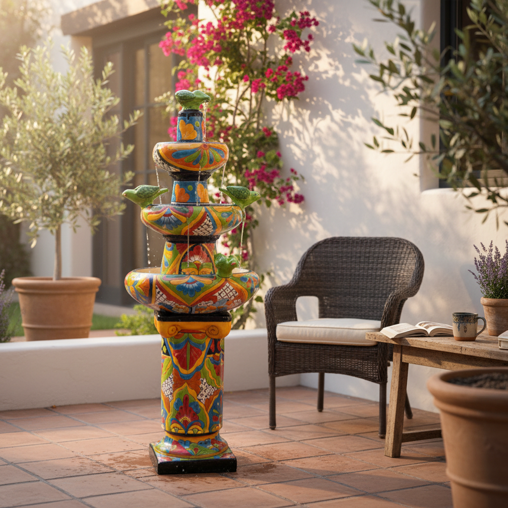 Handmade Talavera Fountain | Authentic Mexican Art