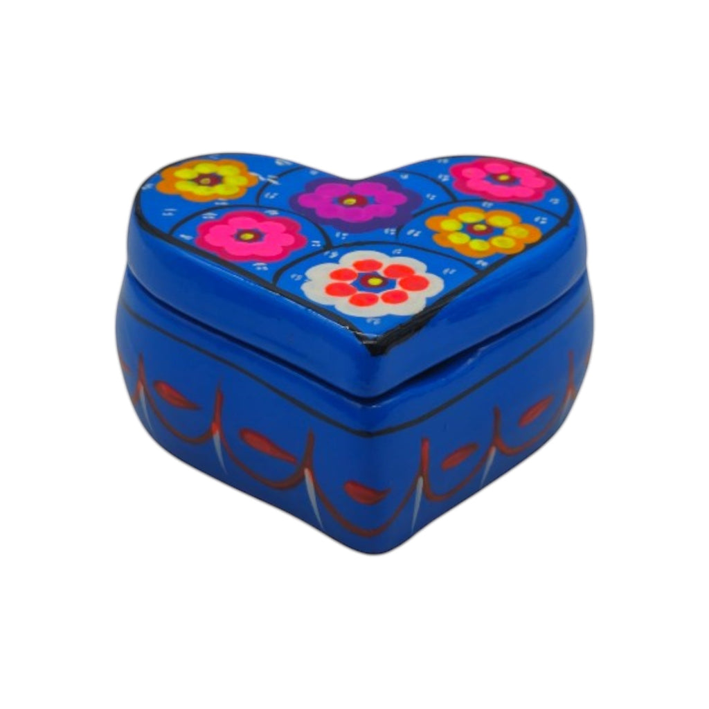 Guerrero Heart-Shaped Jewelry Box | Mexican Ceramic Earring Holder
