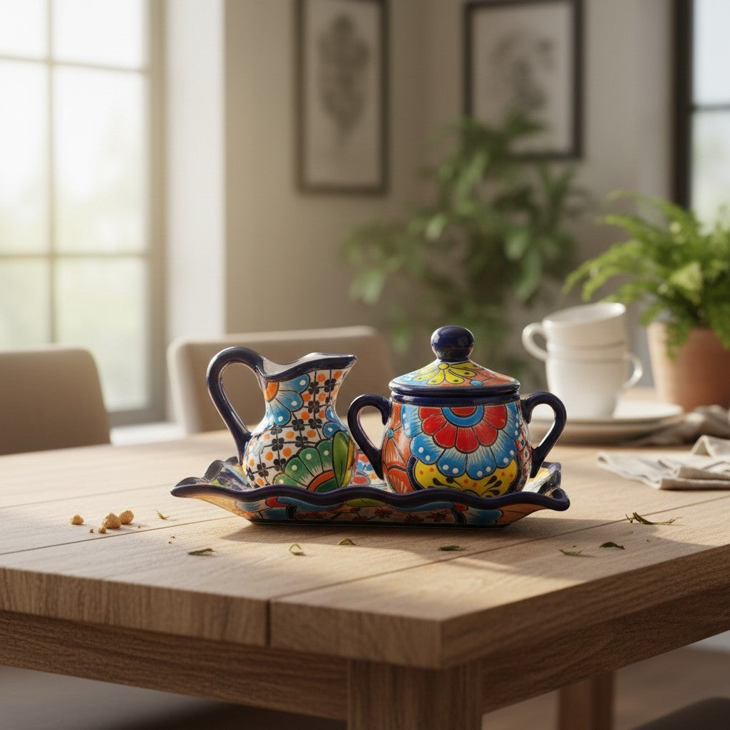 Talavera Coffee Set | 3-Piece Mexican Pottery