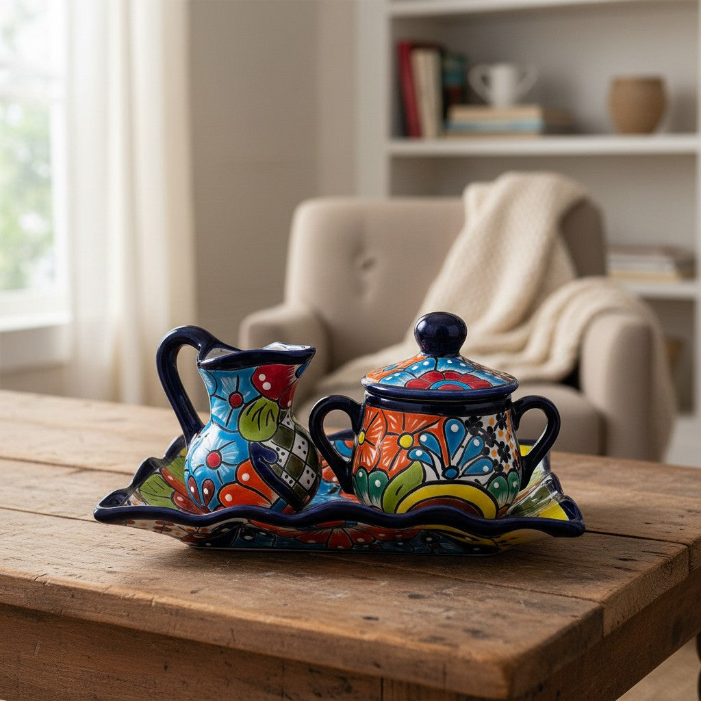 Talavera Coffee Set | 3-Piece Mexican Pottery