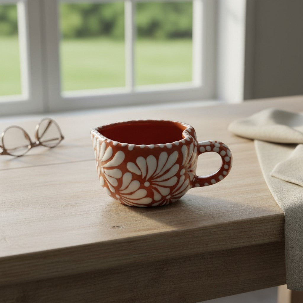 Talavera Heart Mug | Hand-Painted Mexican Coffee Cup