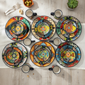 Talavera Dinnerware Set | 26-Piece Vibrant Floral Mexican Dishware
