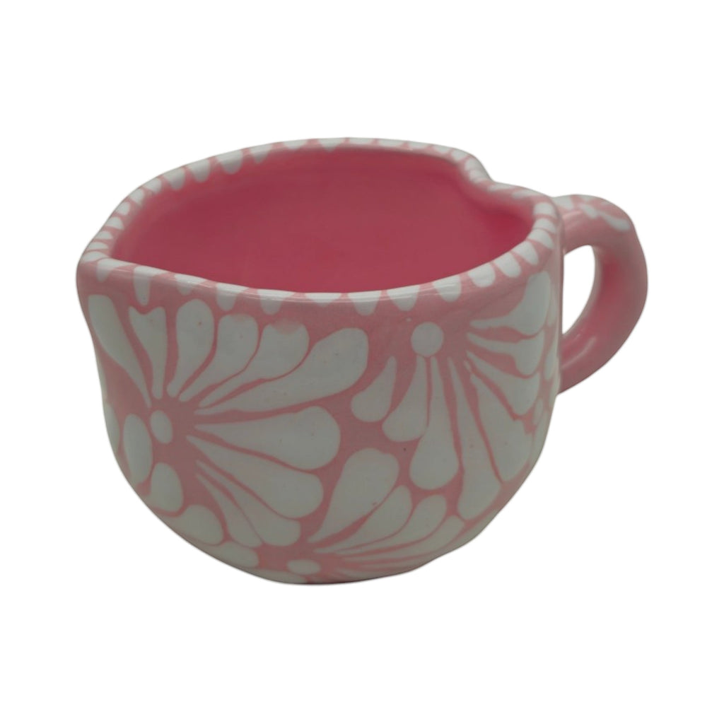 Talavera Heart Mug | Hand-Painted Pink Mexican Coffee Cup