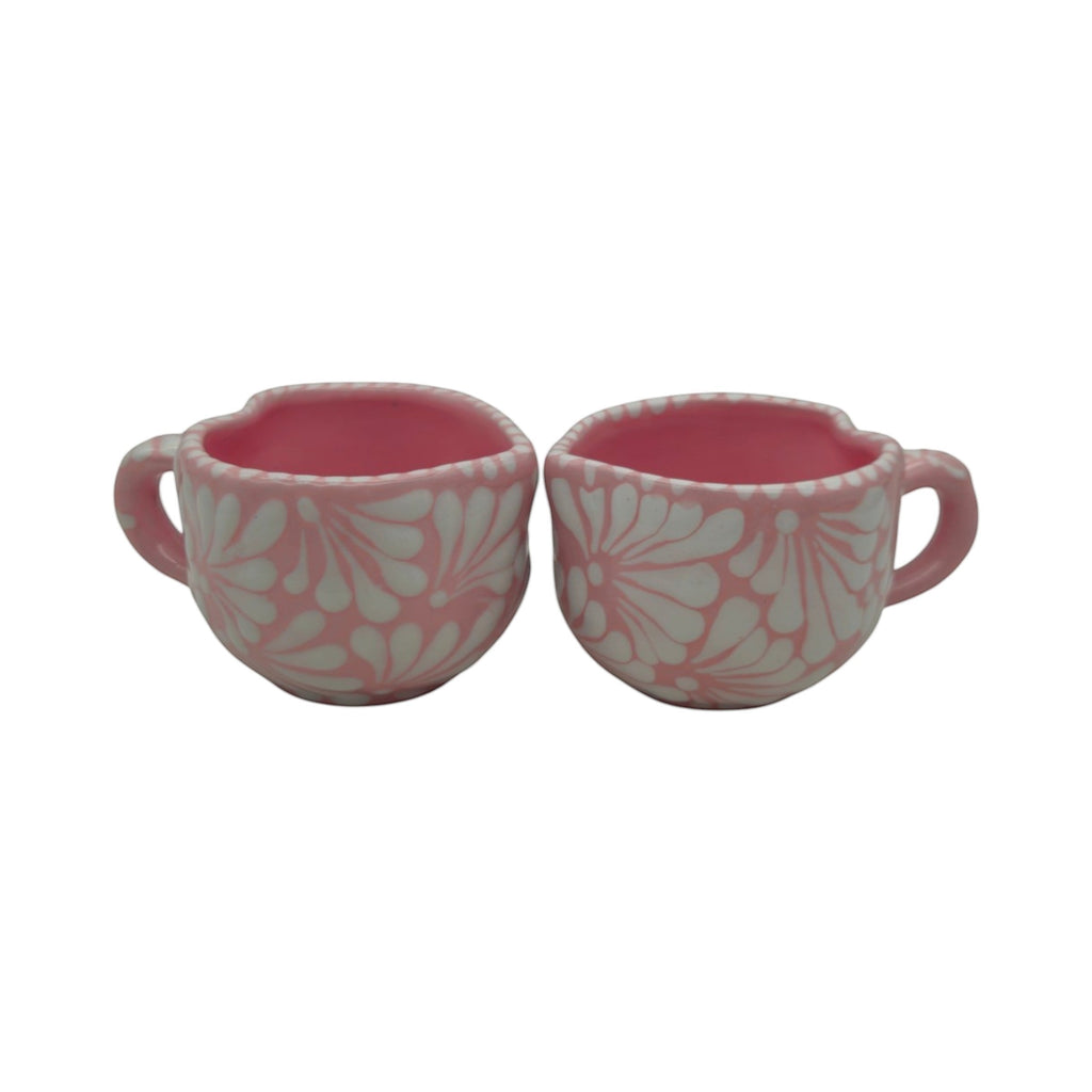 Talavera Heart Mug | Hand-Painted Pink Mexican Coffee Cup