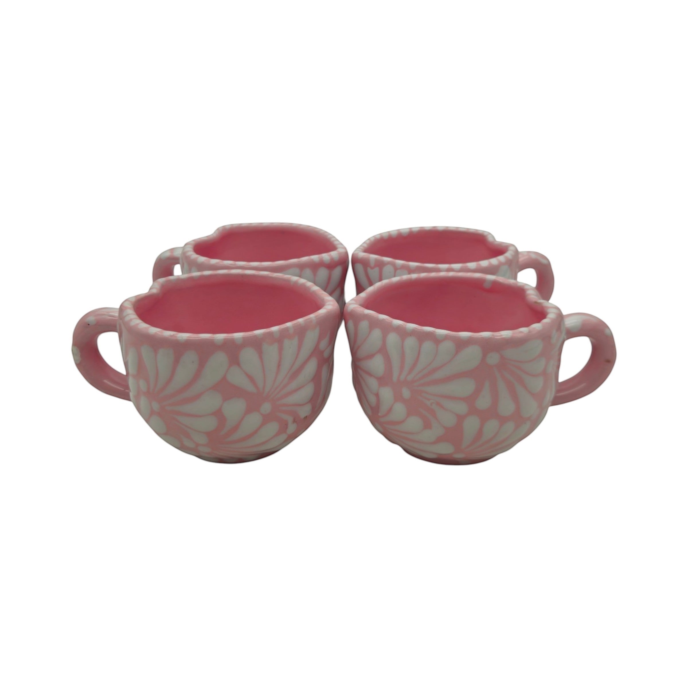 Talavera Heart Mug | Hand-Painted Pink Mexican Coffee Cup