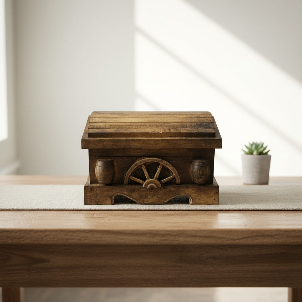 Mexican Shot Glass & Decanter Set | Rustic Wooden Chest