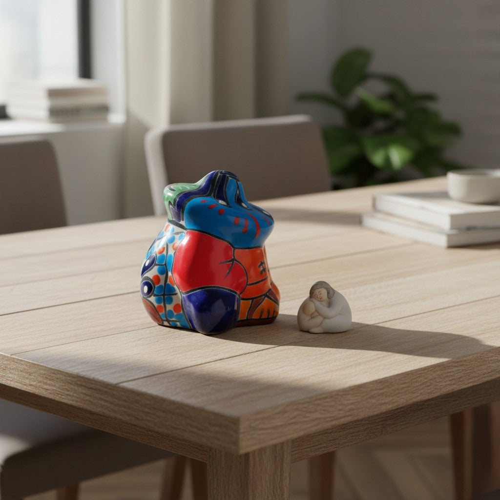 Tiny Talavera Panchito Figurine | Hand-Painted Mexican Sleeping Man
