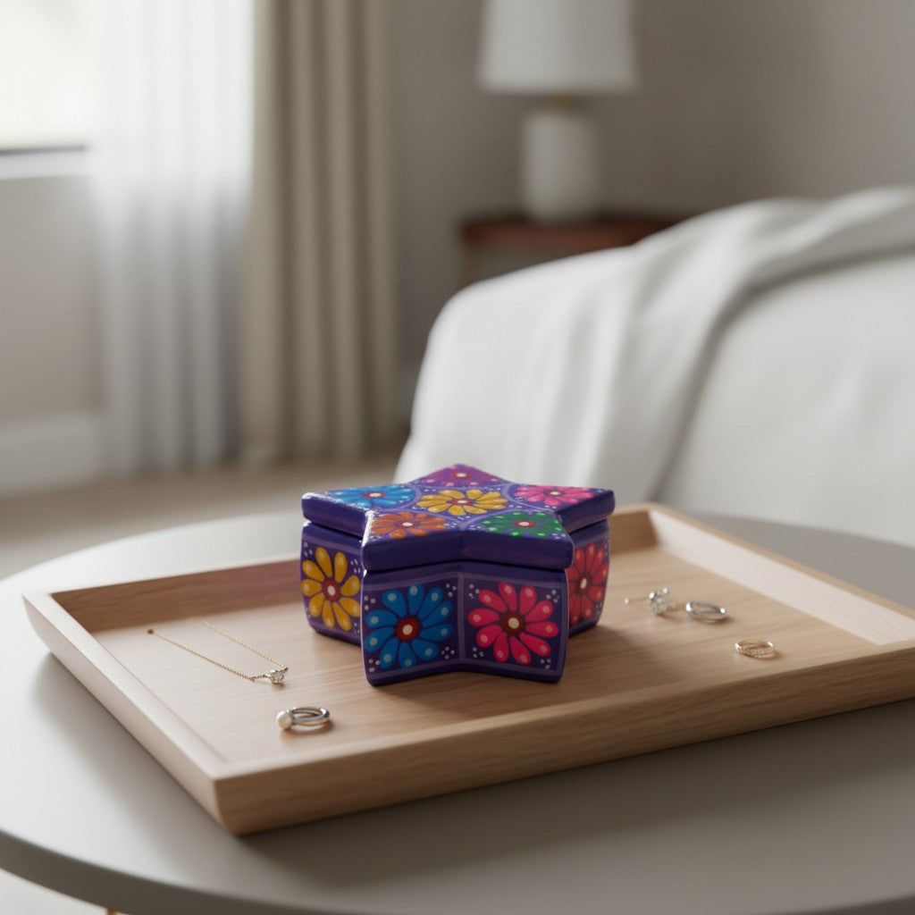 Guerrero Star Jewelry Box | Mexican Ceramic Art
