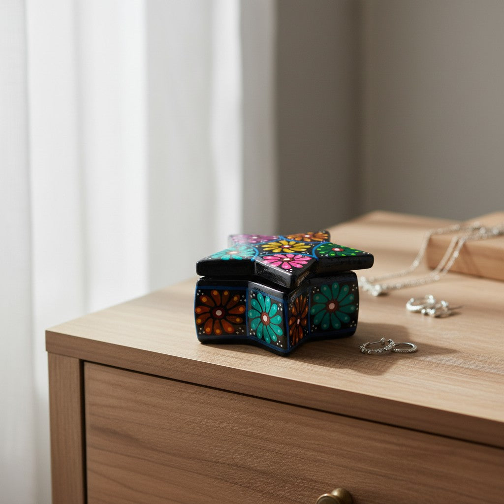 Guerrero Star Jewelry Box | Mexican Ceramic Art