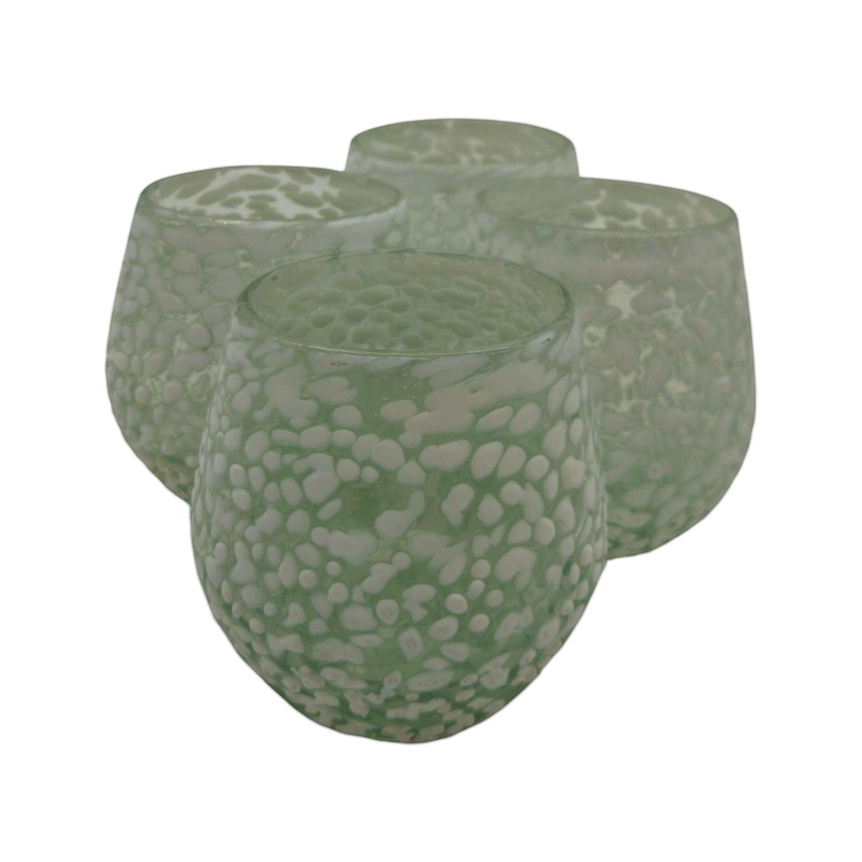 White Pebbled Wine Glass | Hand-Blown Mexican Stemless Glassware