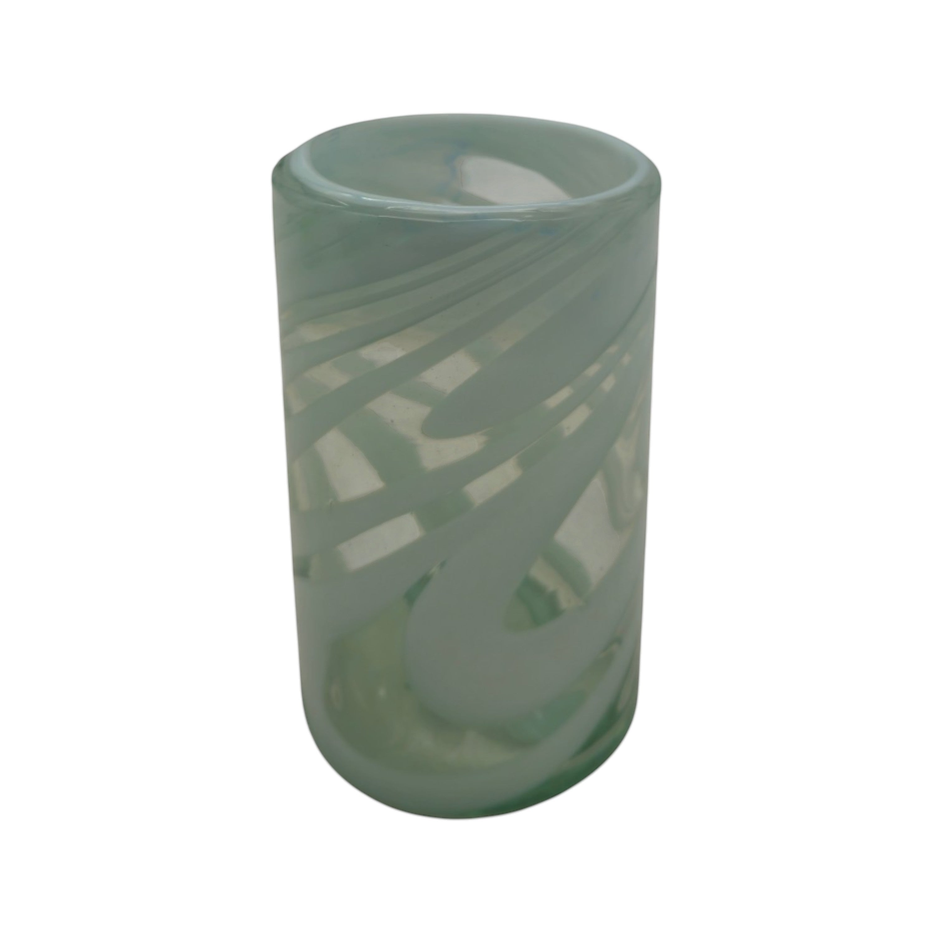 White Swirl Hand-Blown Mexican Drinking Glass | Artisan Drinkware