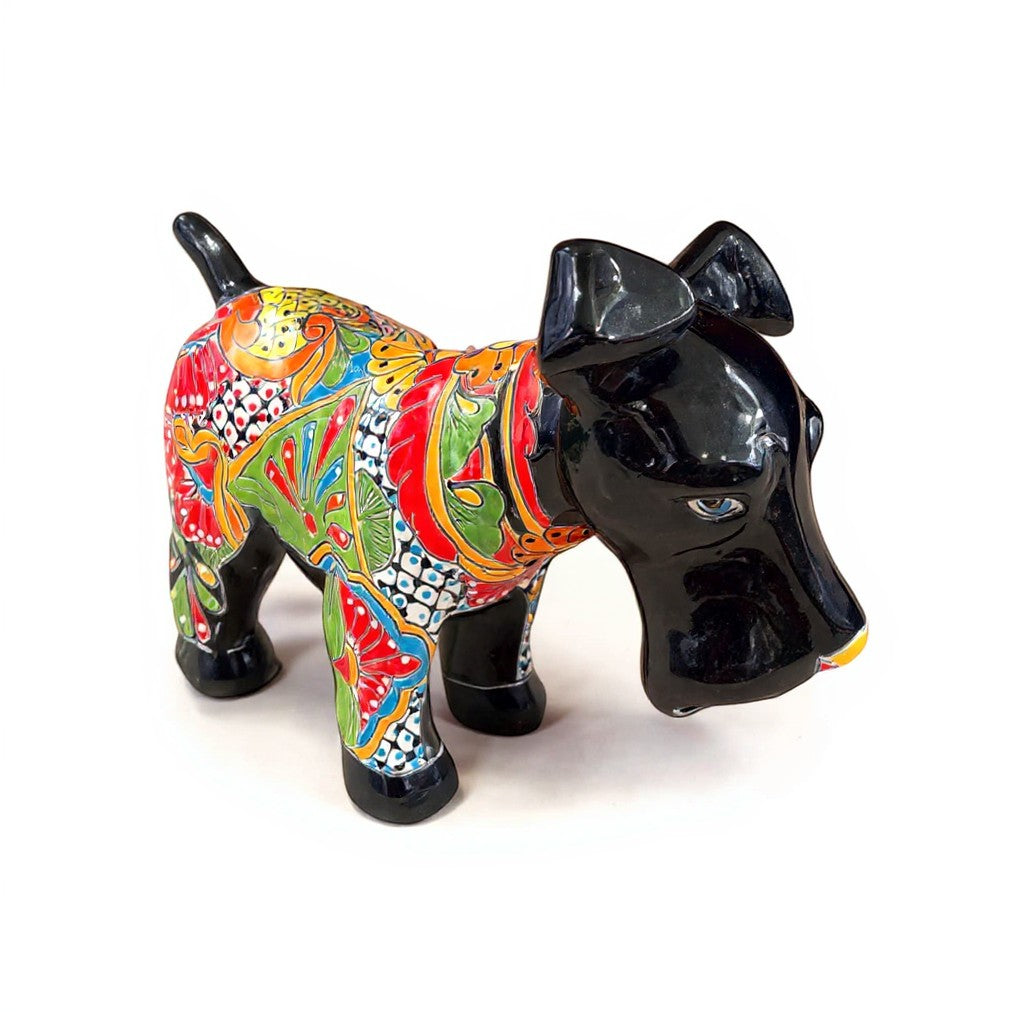 Talavera Dog Statue | Playful Peeing Dog Design
