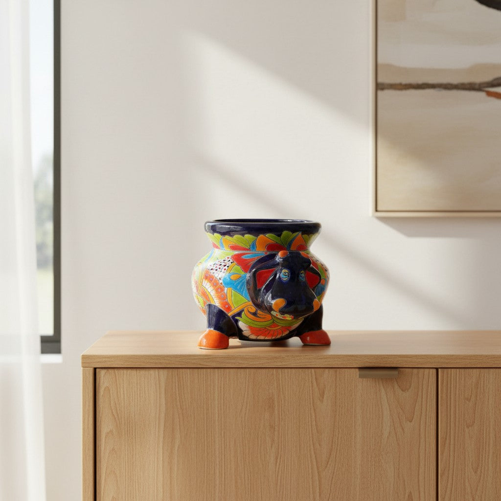 Talavera Cow Planter | Handmade Mexican Pottery for Home & Garden